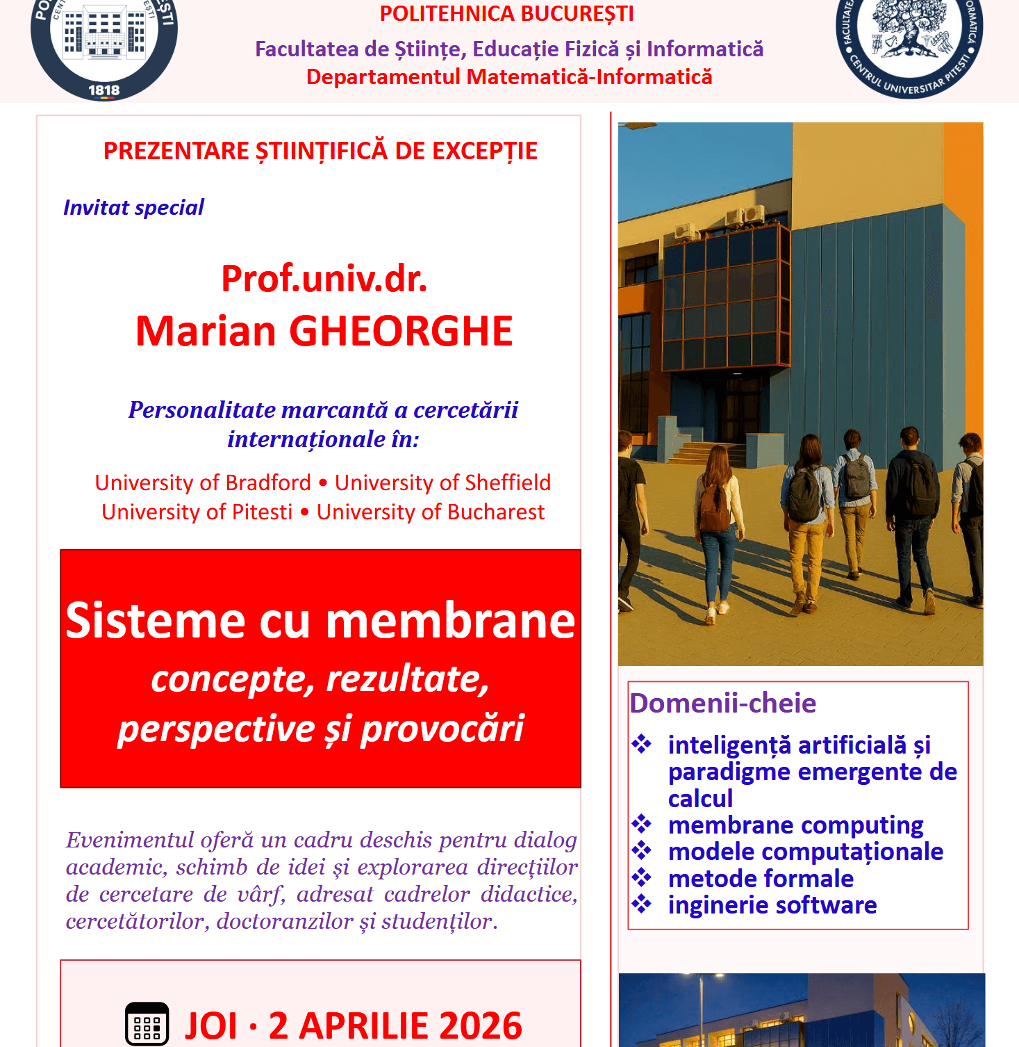 Sisteme cu membrane Eveniment FSEFI